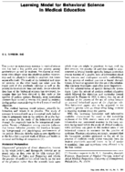 Learning model for behavioral science in medical education