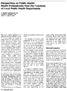 Perspectives on public health health professionals view the functions of local public health departments