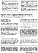 Integrating Behavior And Intention Regarding Mammography By Respondents In The 1990 National Health Interview Survey Of Health Promotion And Disease Prevention