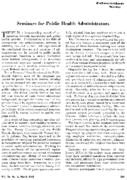 Seminars for public health administrators