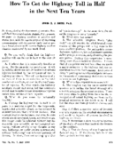 How to cut the highway toll in half in the next ten years