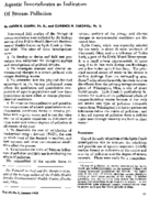 Aquatic invertebrates as indicators of stream pollution