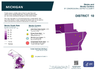 MI Congressional District 10 Stroke and Stroke Centers Map 118th Congress