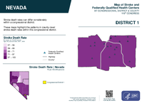 NV Congressional District 01 Stroke and Federally Qualified Health Centers Map 119th Congress
