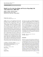 Health Care Provider Knowledge and Practices Regarding Folic Acid United States 20022003