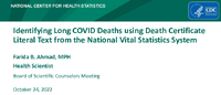 Identifying long COVID deaths using death certificate literal text from the National Vital Statistics System