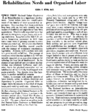 Rehabilitation needs and organized labor