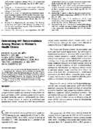 Determining HIV Seroprevalence Among Women In Womens Health Clinics