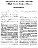 Acceptability of mouth protectors by high school football players