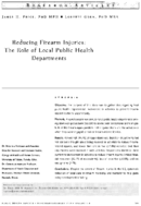 Reducing Firearm Injuries The Role Of Local Public Health Departments