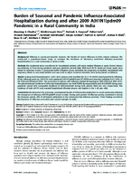 Burden of Seasonal and Pandemic InfluenzaAssociated Hospitalization during and after 2009 AH1N1pdm09 Pandemic in a Rural Community in India