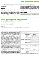 Analysis of SLAMBased Lidar Data Quality Metrics for Geotechnical Underground Monitoring