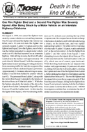 One Fire Fighter Died and a Second Fire Fighter Was Severely Injured After Being Struck by a Motor Vehicle on an Interstate Highway  Oklahoma