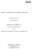 Analysis of Industrial Noise for Hearing Conservation