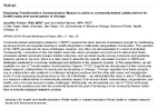Employing Transformative Communication Spaces to achieve communitybased collaboratives for health equity and social justice in Chicago