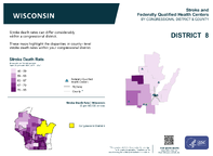WI Congressional District 08 Stroke and Federally Qualified Health Centers Map 118th Congress