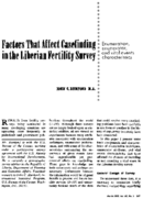 Factors that affect casefinding in the Liberian fertility survey