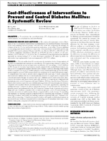 Costeffectiveness of interventions to prevent and control diabetes mellitus a systematic review