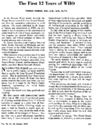 The first 12 years of WHO