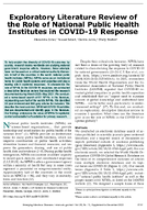 Exploratory Literature Review of the Role of National Public Health Institutes in COVID19 Response