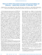 Patterns in COVID19 Vaccination Coverage by Social Vulnerability and Urbanicity  United States December 14 2020May 1 2021