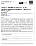 Evaluation of Stoffenmanager and ART for Estimating Occupational Inhalation Exposures to Volatile Liquids
