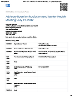 Advisory Board on Radiation and Worker Health  July 12 2002  Agenda