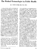 The medical entomologist in public health