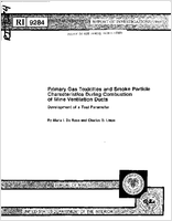 Primary gas toxicities and smoke particle characteristics during combustion of mine ventilation ducts  development of a test parameter