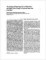 The Influence Of Seam Height On LostTime Injury And Fatality Rates At Small Underground Bituminous Coal Mines