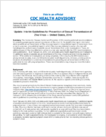 Update  Interim guidelines for prevention of sexual transmission of Zika virus  United States 2016