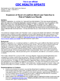 Expansion of recall of LeadCare blood lead tests due to risk of falsely low results