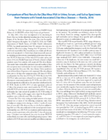 Comparison of Test Results for Zika Virus RNA in Urine Serum and Saliva Specimens From Persons with Travelassociated Zika Virus Disease  Florida 2016