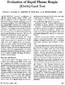 Evaluation of rapid plasma reagin circle card test