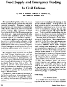 Food supply and emergency feeding in civil defense
