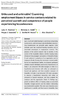 Unhoused and unhireable Examining employment biases in service contexts related to perceived warmth and competence of people experiencing houselessness