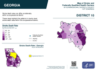 GA Congressional District 10 Stroke and Federally Qualified Health Centers Map 119th Congress