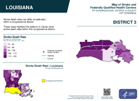 LA Congressional District 03 Stroke and Federally Qualified Health Centers Map 119th Congress