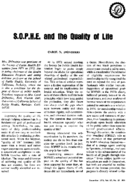 Sophe And The Quality Of Life