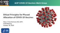 Ethical principles for phased allocation of COVID19 vaccines
