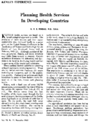 Planning health services in developing countries