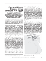 FootandMouth Disease Virus Serotype A in Egypt