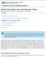 Health Disparities Race and Hispanic Origin Provisional Death Counts for Coronavirus Disease 2019 COVID19 September 30 2020