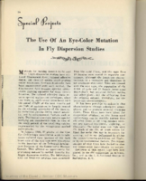 Special projects  the Use of an eyecolor mutation in fly dispersion studies