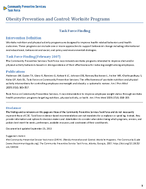 Obesity Prevention and Control Worksite Programs
