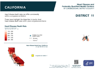 CA Congressional District 11 Heart Disease and Federally Qualified Health Centers Map 118th Congress