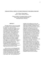 CrossSectional Survey of Noise Exposure in the Mining Industry