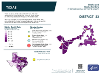 TX Congressional District 33 Stroke and Stroke Centers Map 118th Congress
