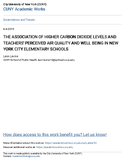 The association of higher carbon dioxide levels and teachers perceived air quality and well being in New York City elementary schools