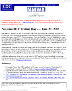 National HIV Testing Day  June 27 2005